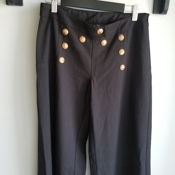 👖M-2 BLACK WIDE LEG BLACK DRESS PANTS - Picture 2 of 13